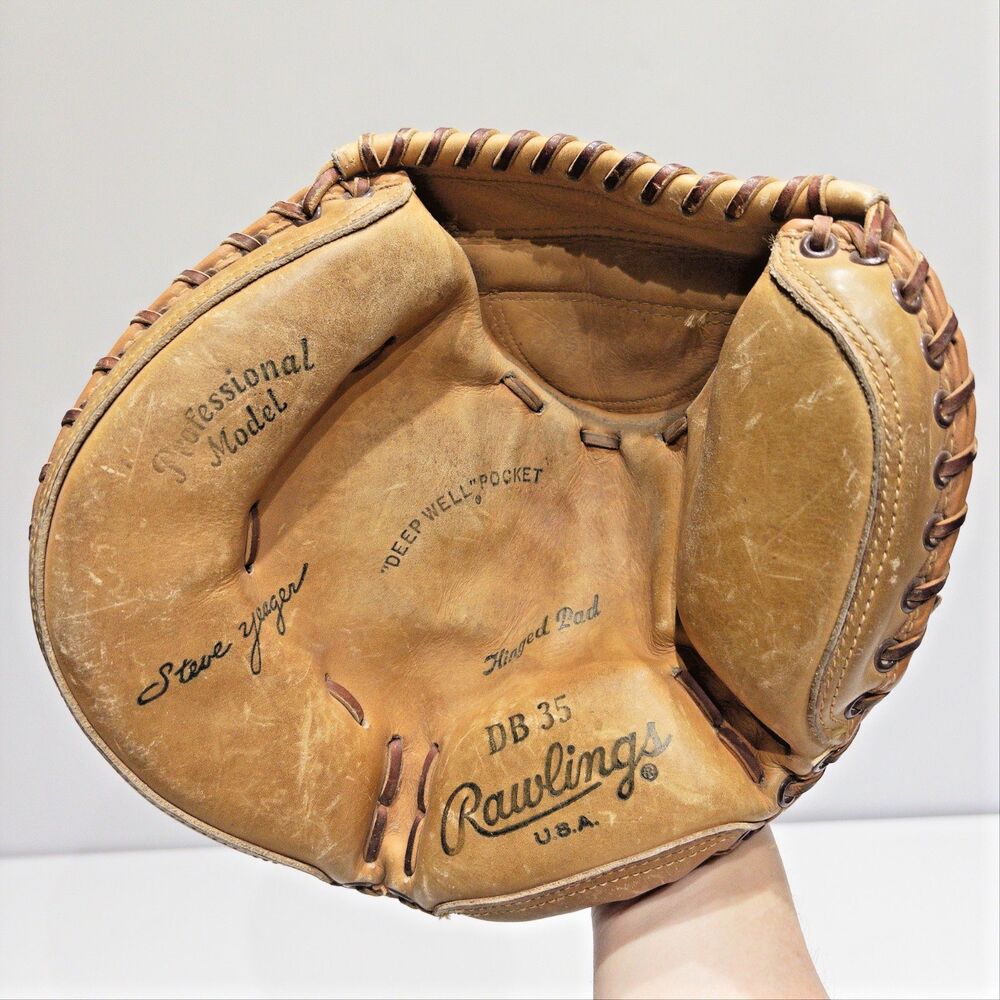 VTG Rawlings DB35 Steve Yeager Catcher's Mitt LHT Left Hand Throw Made in USA